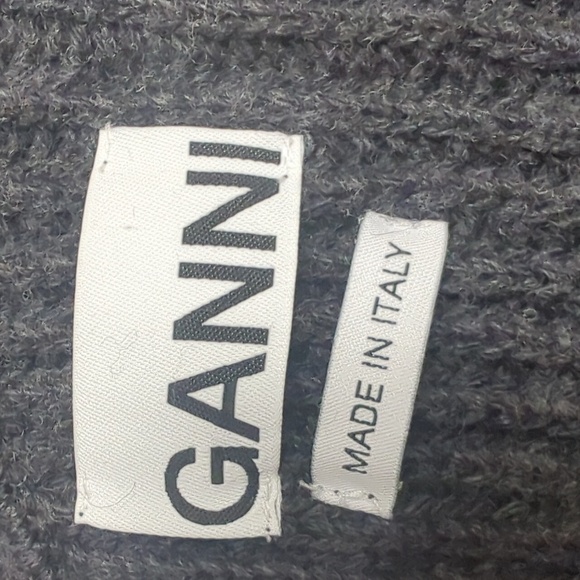 GANNI Recycled Wool-Blend Cutout Ruffle Ribbed Peplum Sweater – Open Back – S - Picture 10 of 13